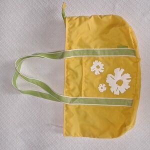🌼 Mary Kay yellow and green floral tote bag/shoulder bag purse.